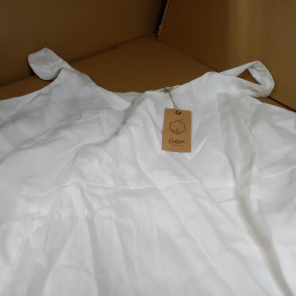 COTTON TRADER WHITE LINEN SUNDRESS - SIZE 24