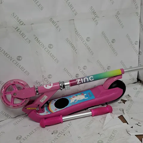 ZINC E4 KIDS FOLDING ELECTRIC SCOOTER - UNICORN PINK