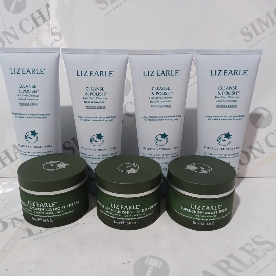 BOX OF ASSORTED LIZ EARLE HEALTHCARE PRODUCTS