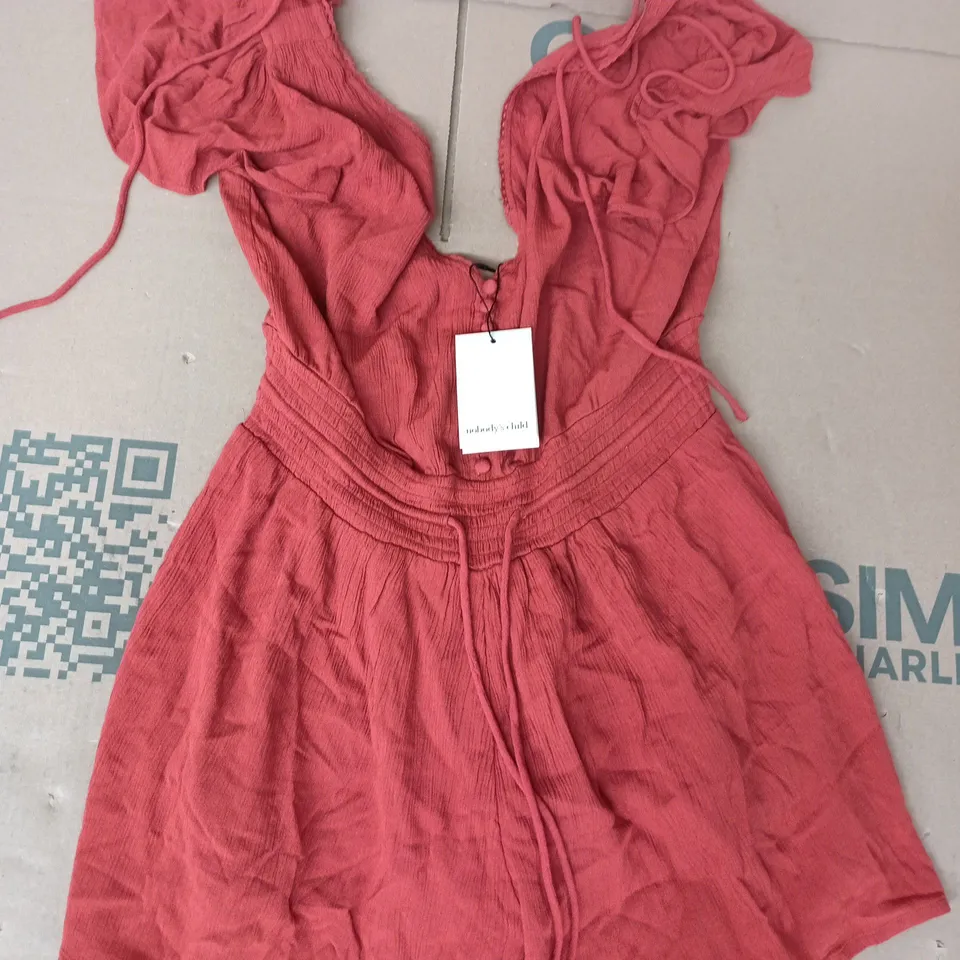 NOBODY'S CHILD VEDA PLAYSUIT IN RED SIZE UK 10