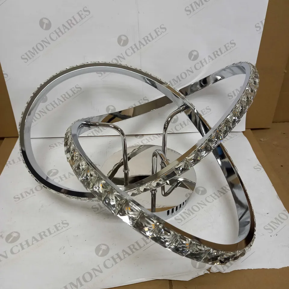 JOHN LEWIS ZEPHYR INTEGRATED POLISHED CHROME SEMI FLUSH CEILING FITTING 