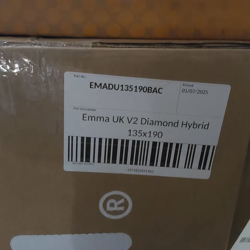 BRAND NEW BOXED EMMA UK V2 DIAMOND HYBRID 135 x 190 DOUBLE MATTRESS 