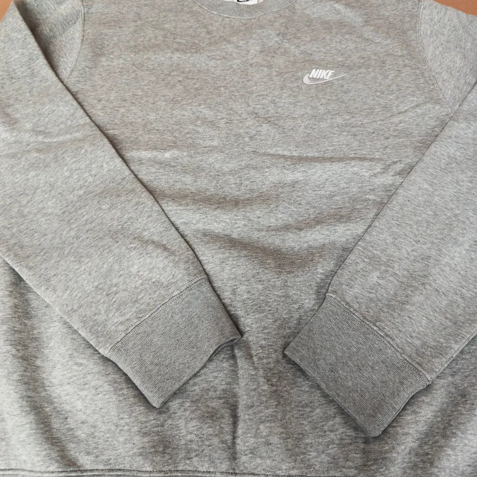 NIKE GREY SWEATSHIRT WITH SWOOSH LOGO - SIZE L