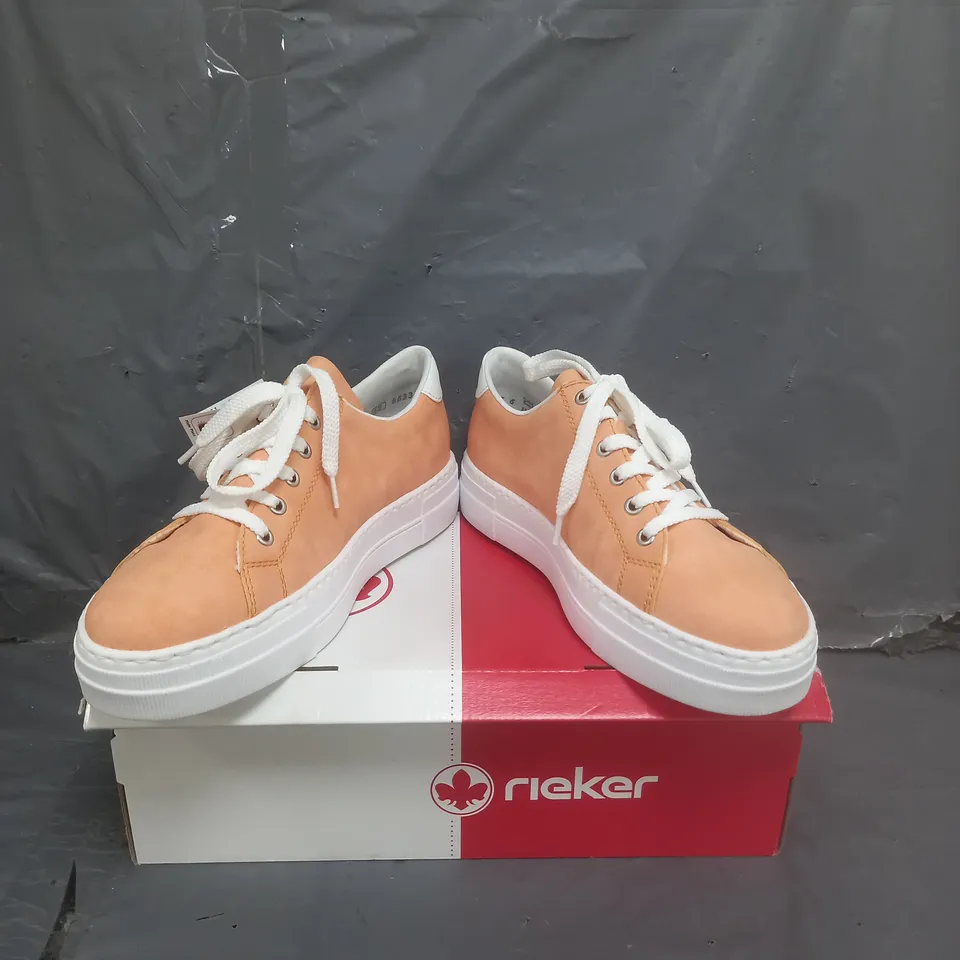 RIEKER PLATFORM TRAINERS APRICOT SIZE 8