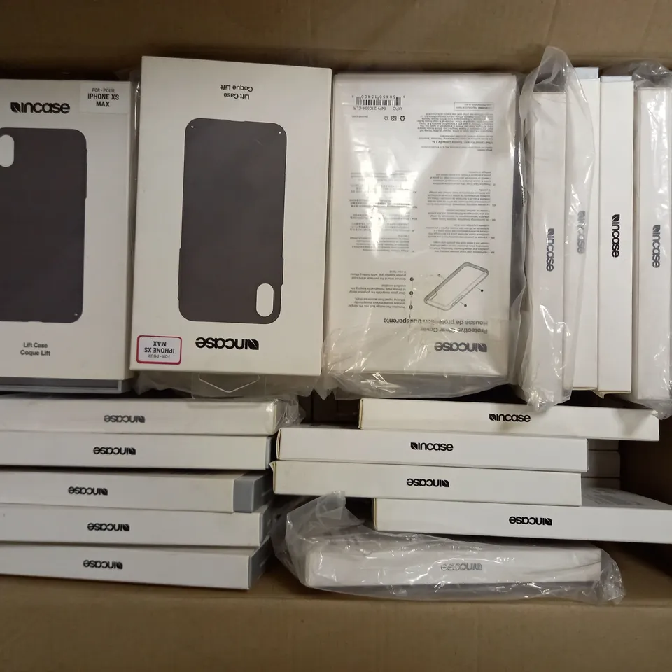 BOX OF APPROX 100 INCASE ASSORTED IPHONE CASES IN ASSORTED COLOURS