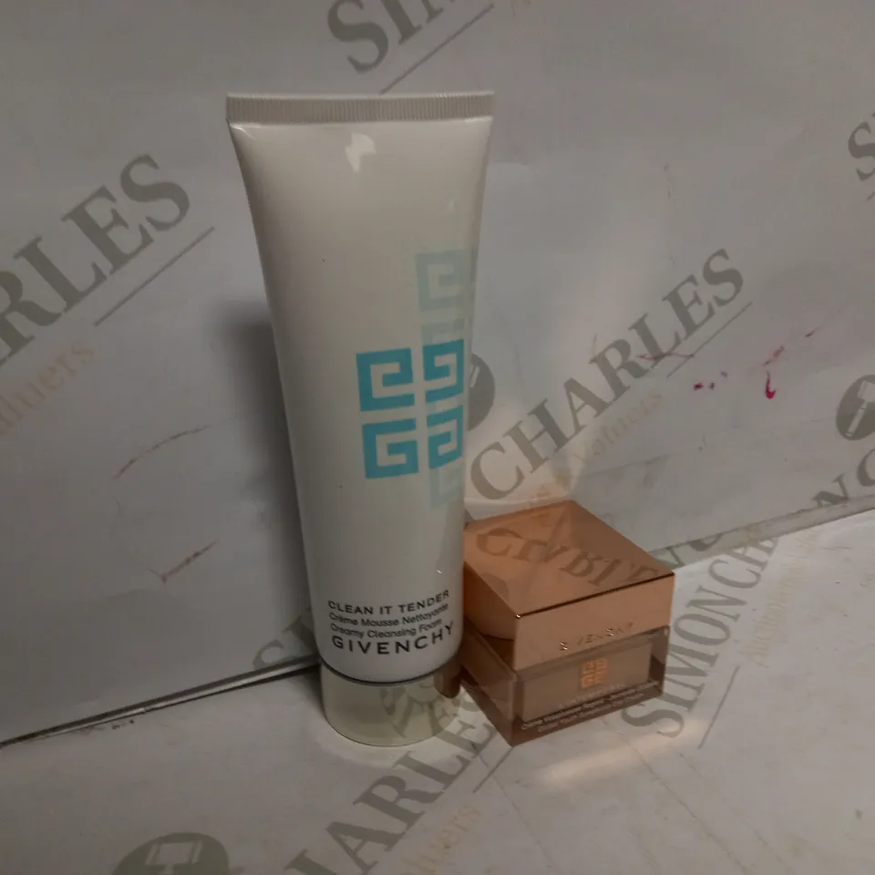 LOT OF APPROXIMATELY 10 GIVENCHY PRODUCT TO INCLUDE 9 CLEAN IT TENDER CREAMY CLEANSING FOAM, 1 GLOBAL YOUTH EYE CREAM