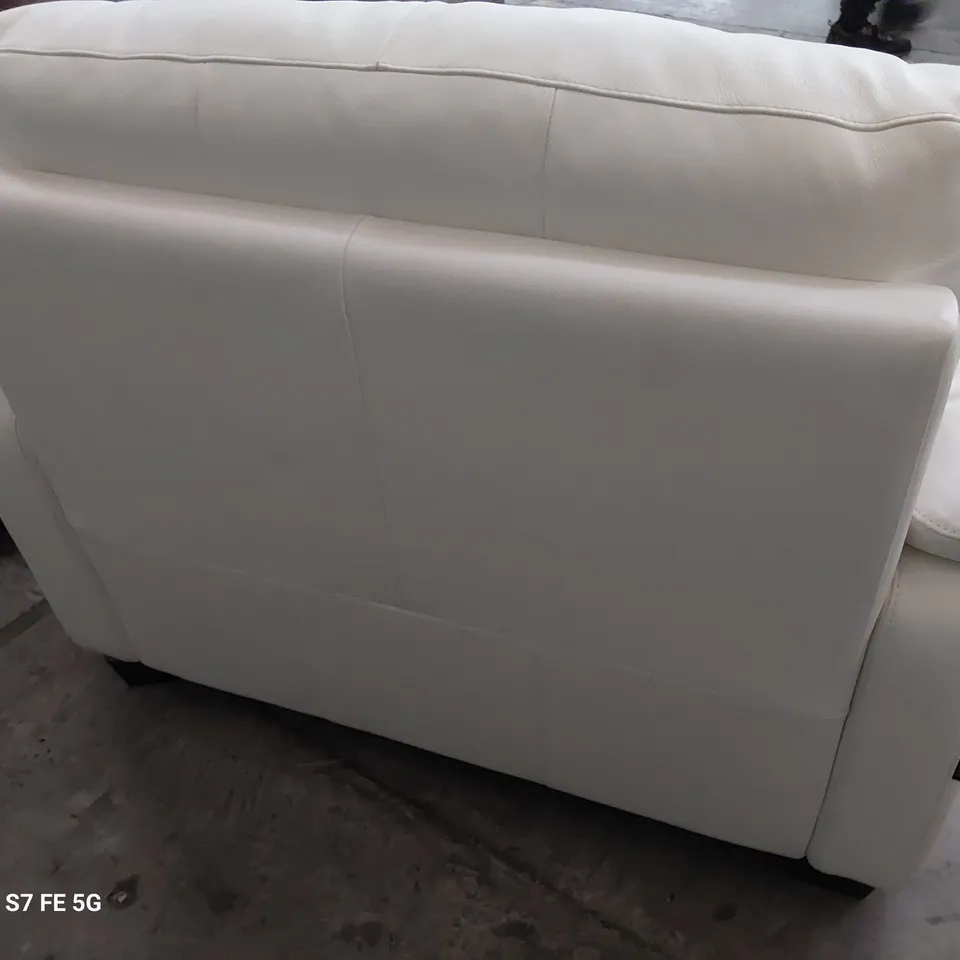 QUALITY ITALIAN DESIGNER GRADO EASY CHAIR WHITE LEATHER 