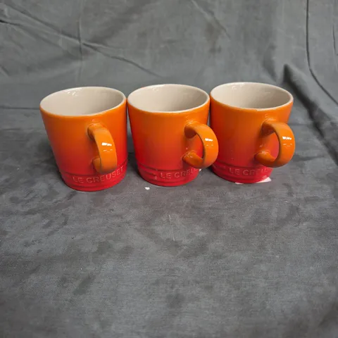 LE CREUSET X3 STONEWARE ESPRESSO MUGS IN FLAME 100ML - COLLECTION ONLY