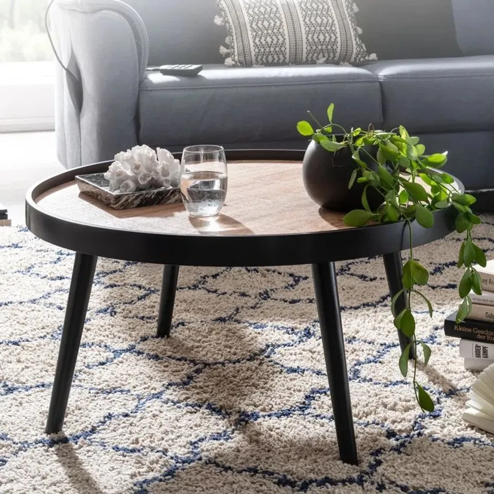 BOXED COFFEE TABLE SWIFTON ROUND 76×40CM SOFA TABLE LIVING ROOM TABLE 