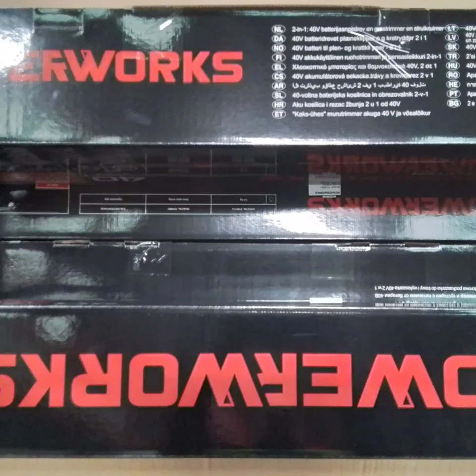 4 X BOXED POWERWORKS PD40BC 40V LAWN TRIMMER AND BRUSH CUTTERS
