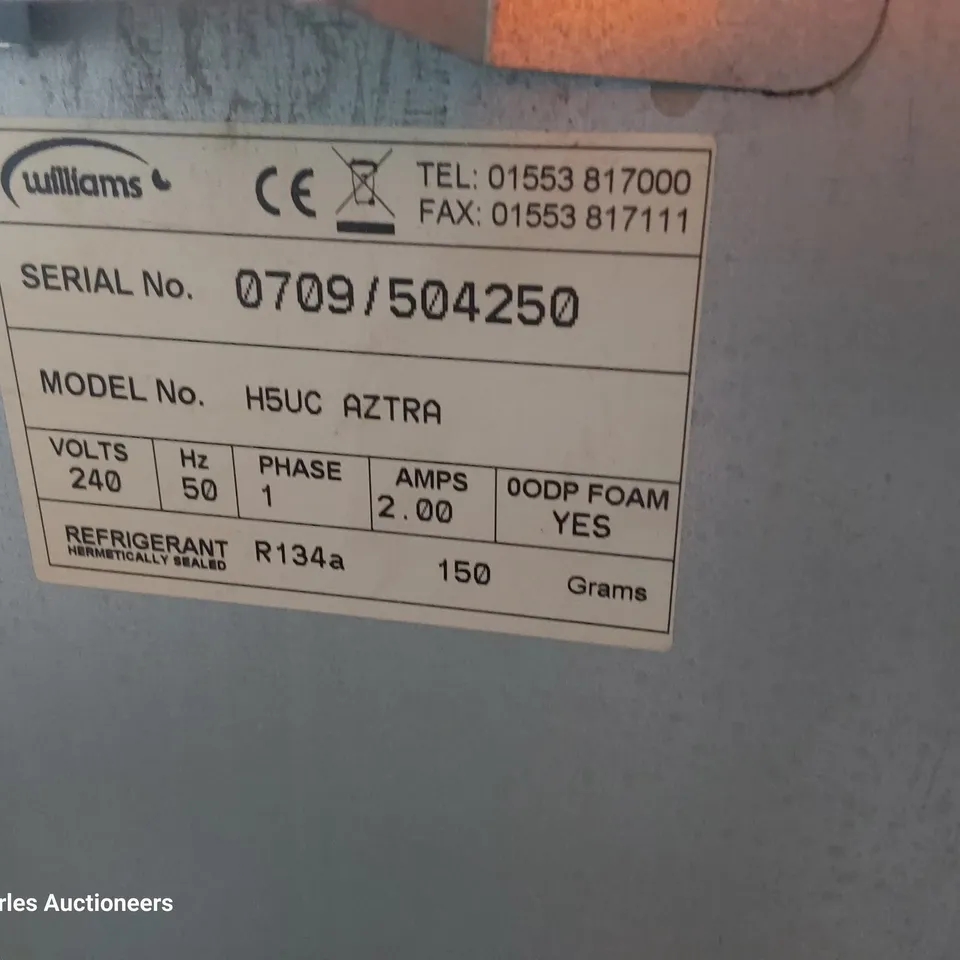 WILLIAMS UNDERCOUNTER FRIDGE H5UC AZTRA