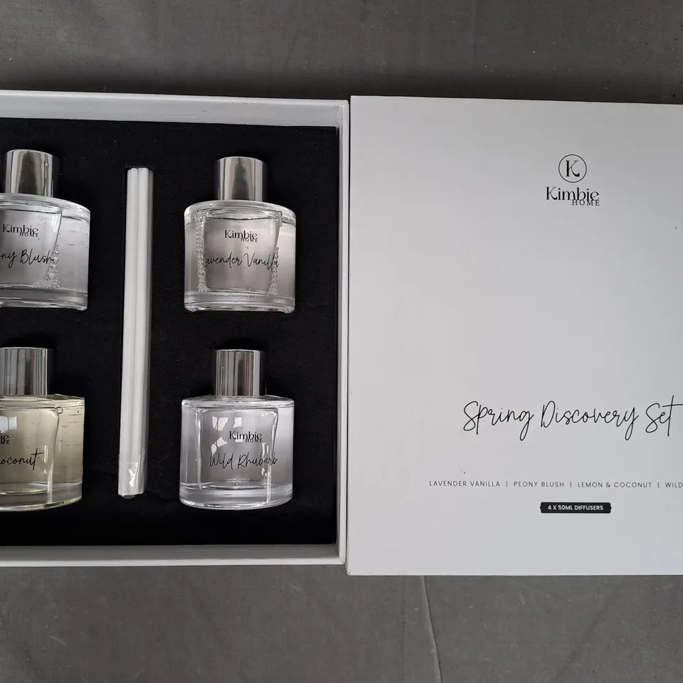 BOXED KIMBIE HOME SPRING DISCOVERY SET OF 4 50ML DIFFUSERS