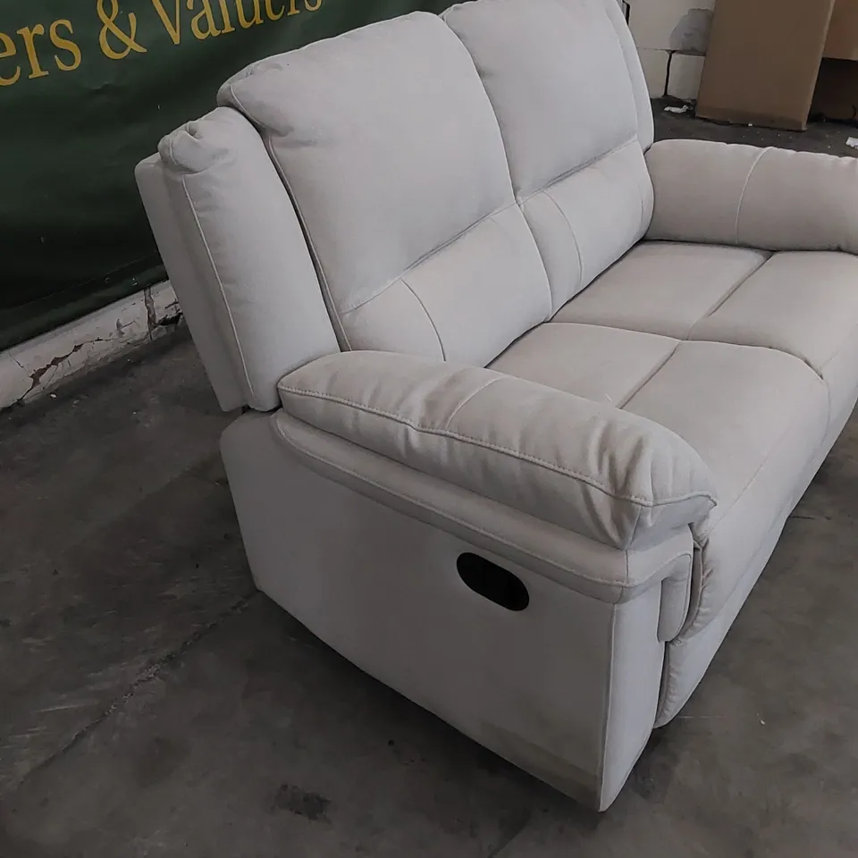 DESIGNER 2 SEATER FABRIC UPHOLSTERED MANUAL RECLINER SOFA