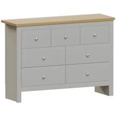 BOXED VIDA DESIGNS ARLINGTON 4+3 DRAWER CHEST - GREY (2 BOXES)
