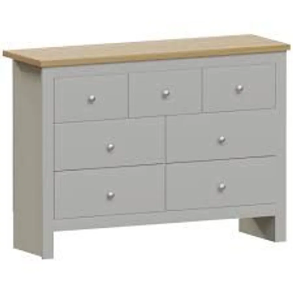 BOXED VIDA DESIGNS ARLINGTON 4+3 DRAWER CHEST - GREY (2 BOXES)