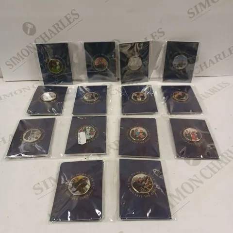 BOX TO CONTAIN APPROX. 26 X ASSORTED COMMEMORATIVE COLLECTORS COINS/MEDALS. DESIGNS VARY