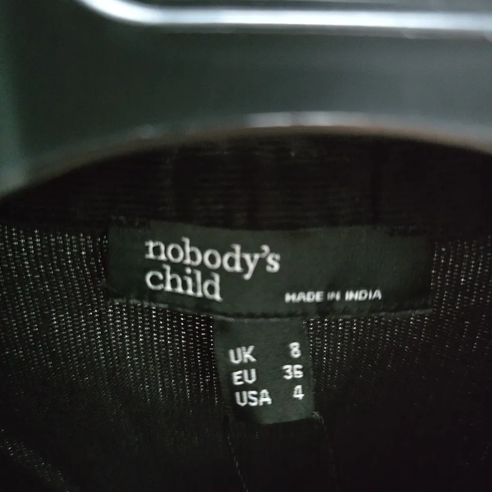 NOBODY'S CHILD BLACK BUTTON-FRONT SHIRT DRESS – UK 8