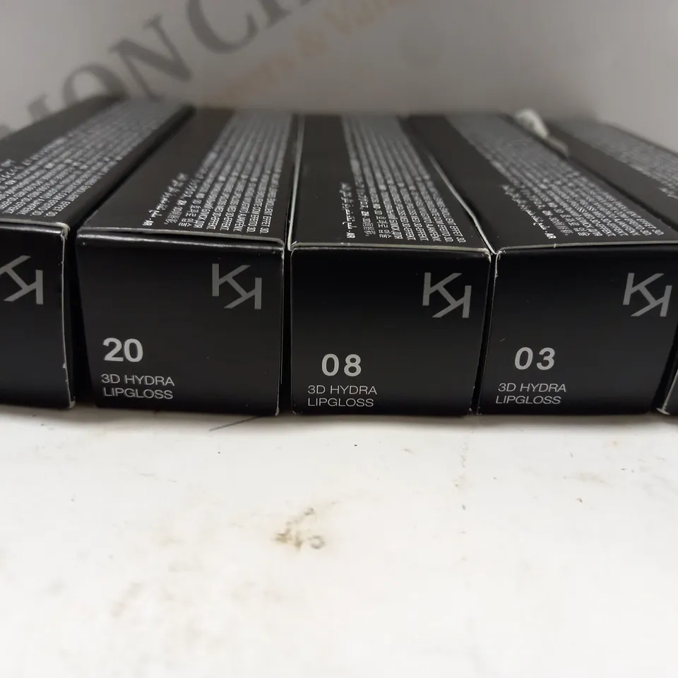 BOX OF 5 X 6.5ML VIALS OF KIKO MILANO 3D HYDRA LIP GLOSS IN ASSORTED COLOURS