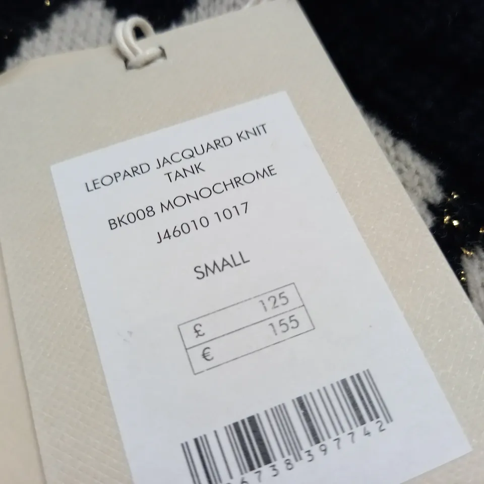 JIGSAW LEOPARD JACQUARD KNIT TANK TOP - SMALL
