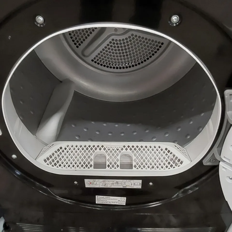 RUSSELL HOBBS FREESTANDING 8KG CONDENSER TUMBLE DRYER IN BLACK, MODEL: RH8CTD111B