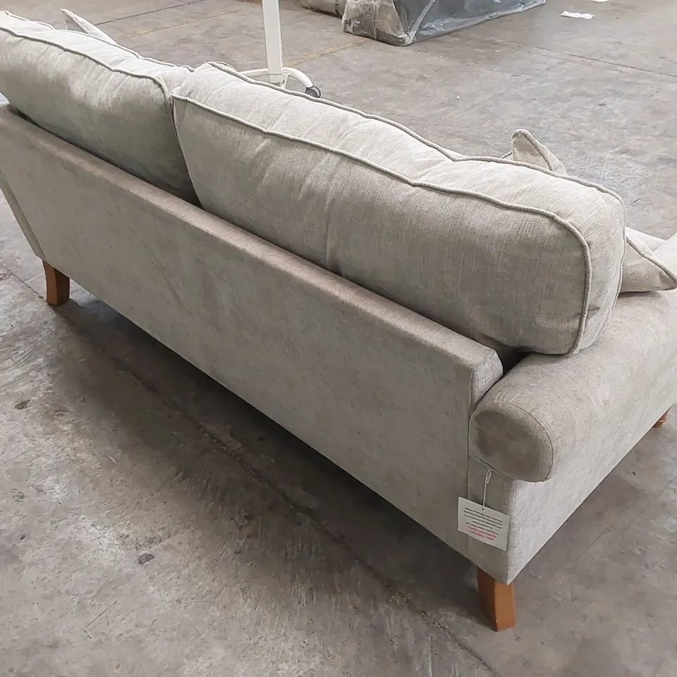 DESIGNER 3 SEATER FABRIC UPHOLSTERED SOFA