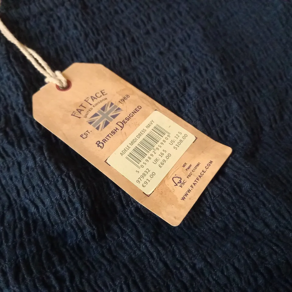FAT FACE ADELE MIDI DRESS IN NAVY - UK 16 S