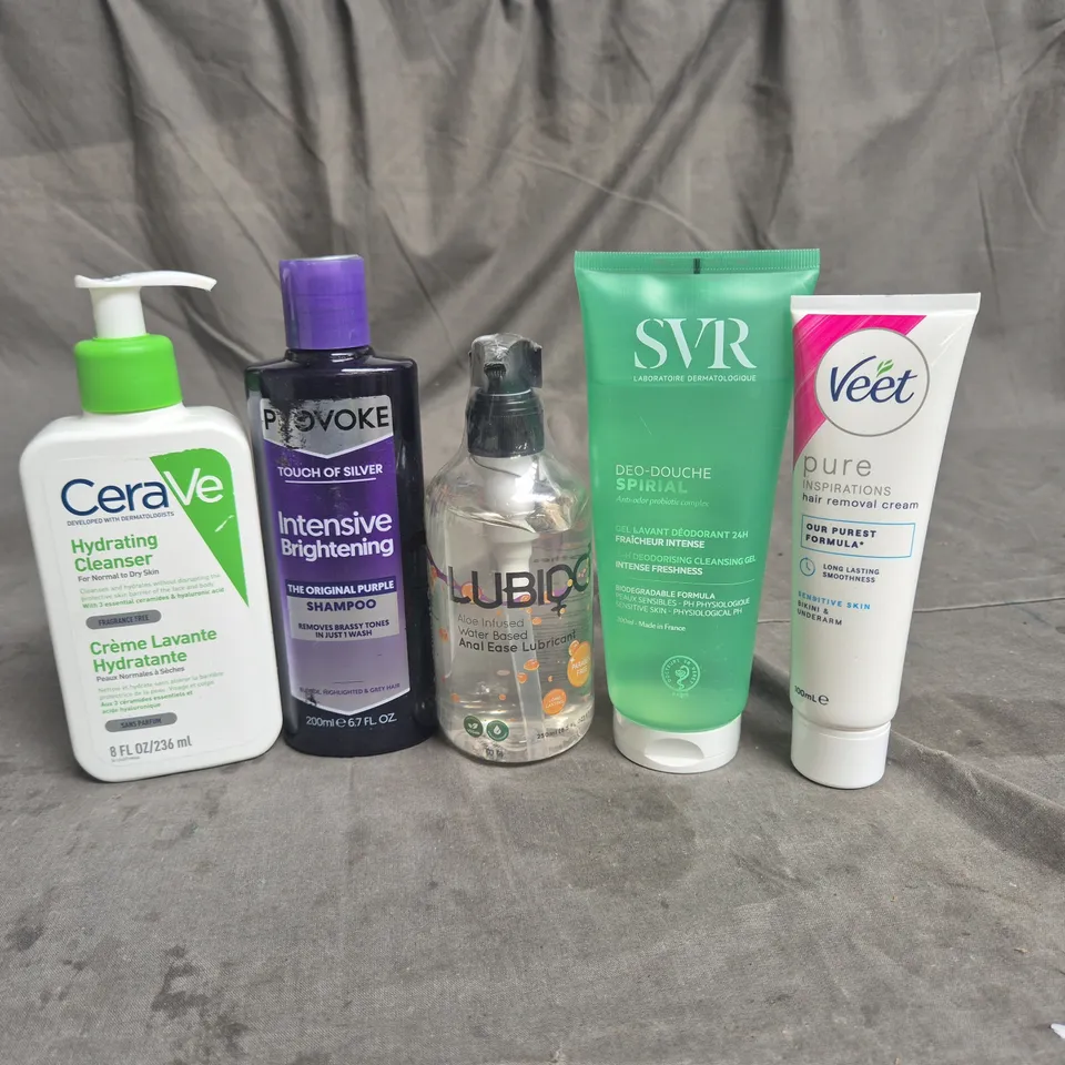 APPROXIMATEY 20 HEALTH AND BEAUTY PRODUCTS TO INCLUDE LUBIDO WATER BASED LUBE, PROVOKE SHAMPOO AND VEET HAIR REMOVAL CREAM