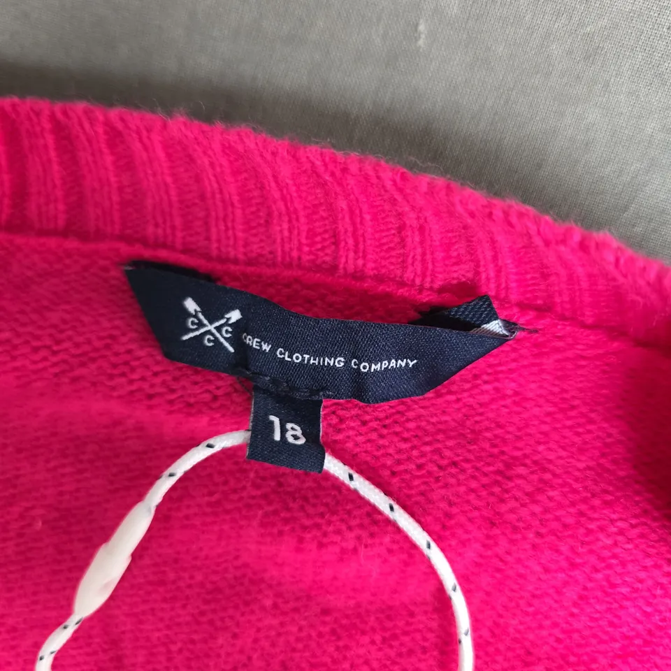 CREW CLOTHING COMPANY PINK KNIT JUMPER – UK SIZE 18