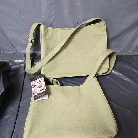 2X ASHWOOD DECORATIVE HANDBAGS - SAGE GREEN 