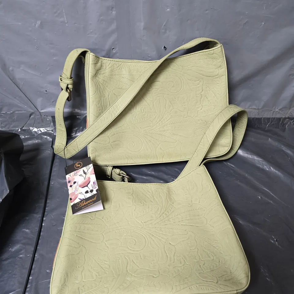 2X ASHWOOD DECORATIVE HANDBAGS - SAGE GREEN 