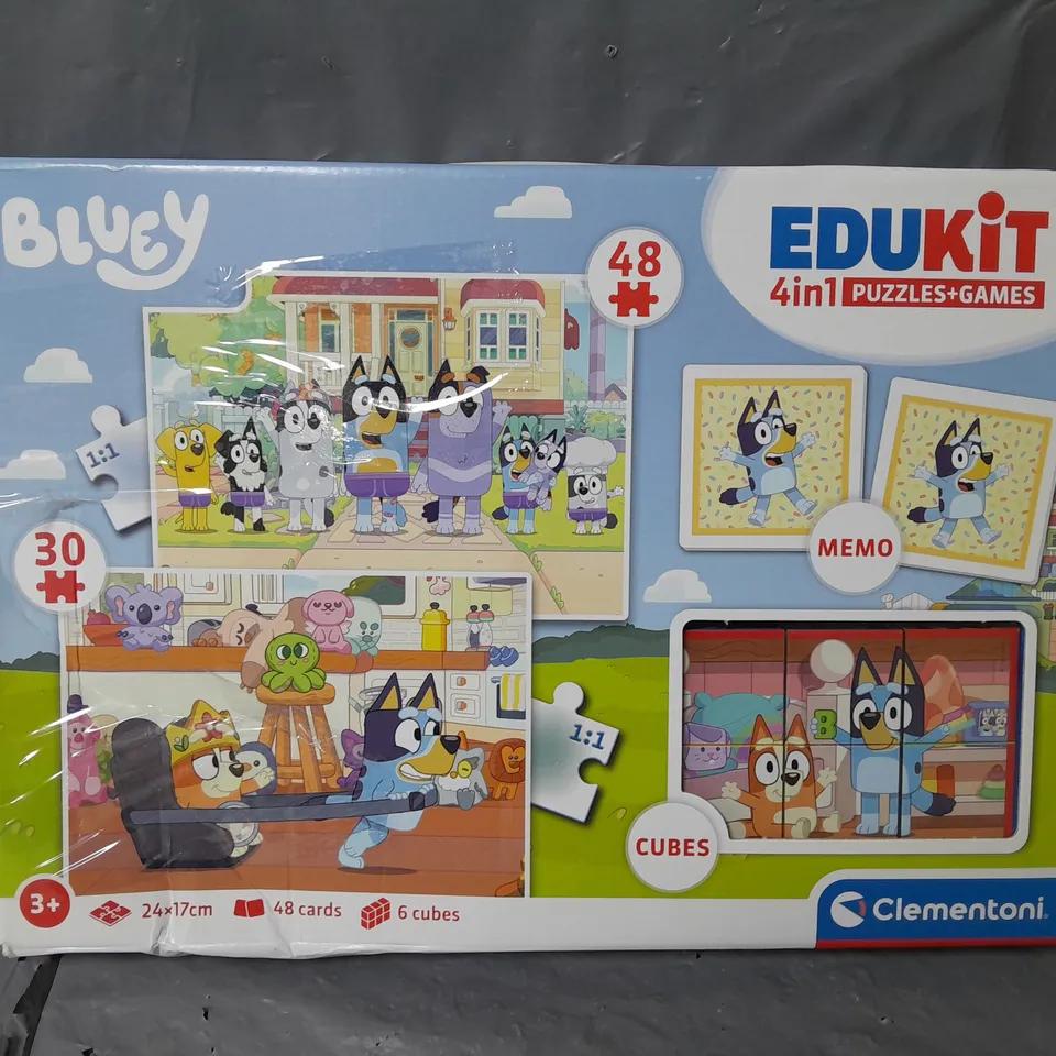 BOXED CLEMENTONI EDUKIT 4 N 1 BLUEY JIGSAW PUZZLE SET