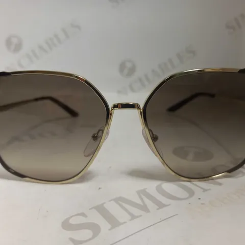 PRADA SQUARE PALE GOLD MATTE PINK SUNGLASSES