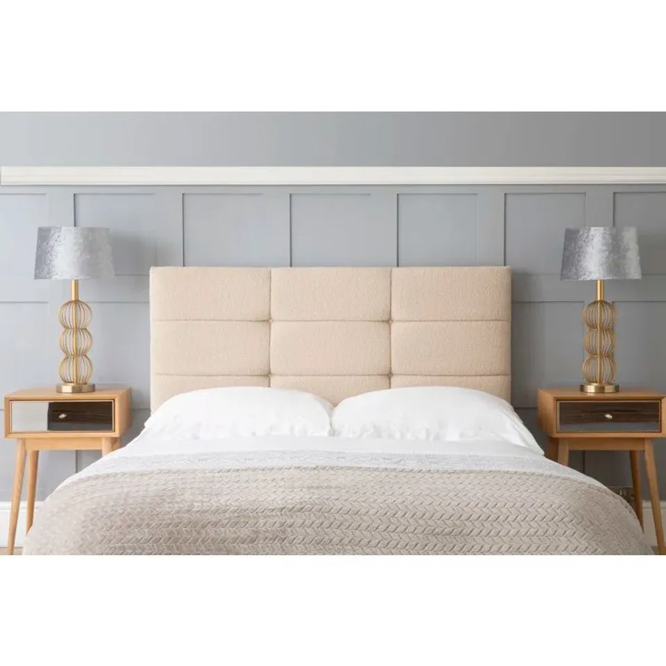 BOXED LLSEMARIE UPHOLSTERED HEADBOARD - SMALL SINGLE, IVORY (1 BOX)