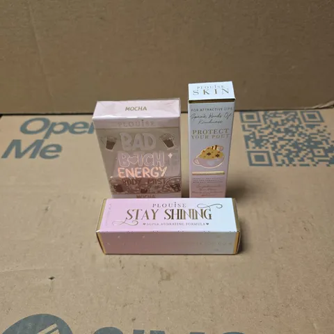 3 X PLOUISE PRODUCTS TO INCLUDE STAY SHINING SUPER HYDRATING FORMULA, EGGNOG LATTE PROTECT YOUR POUT ETC