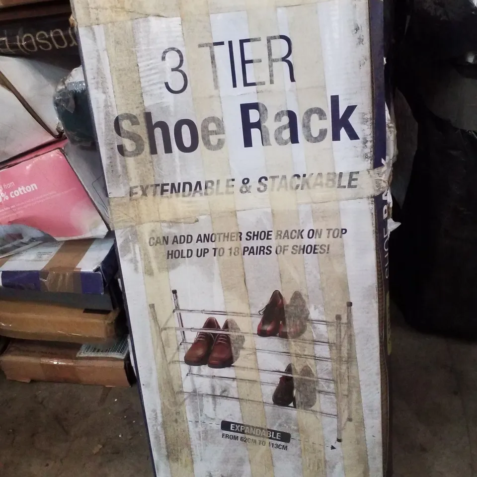 BOXED KNIGHT 3 TIER SHOE RACK