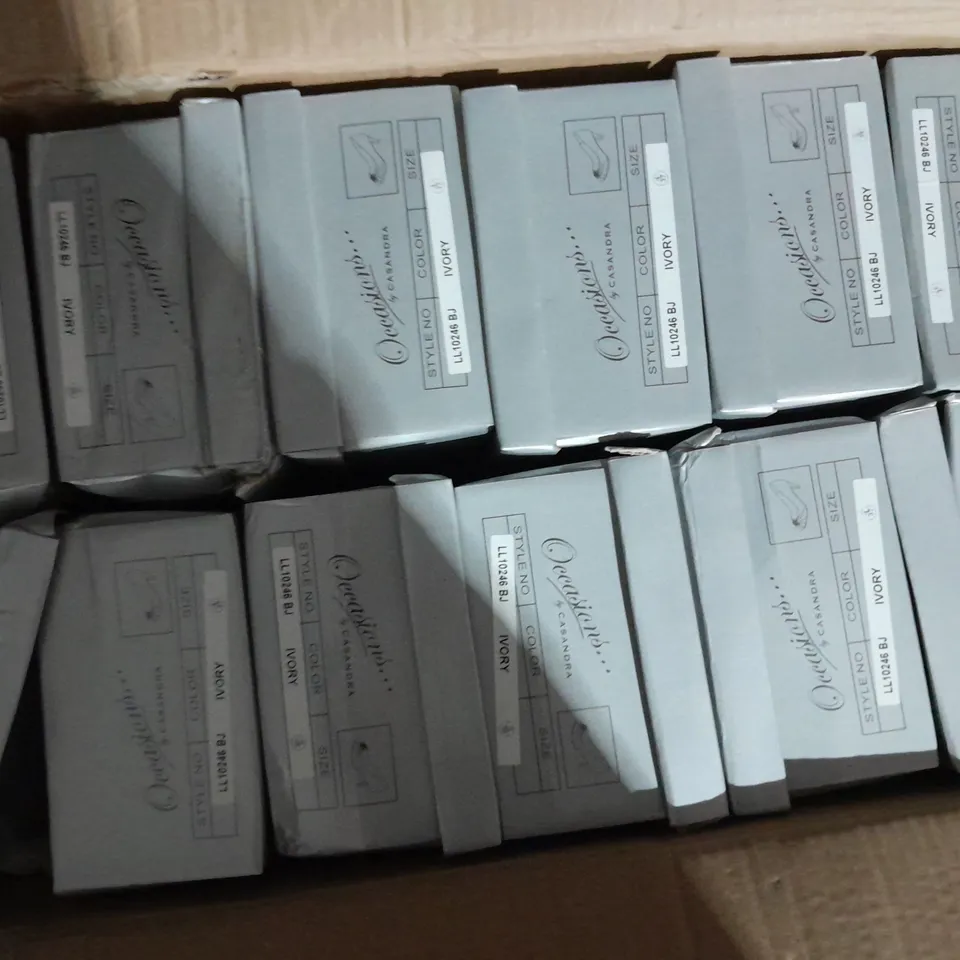 APPROXIMATELY 11 BOXED PAIR OF CASANDRA HEELED SHOES IN IVORY VARIOUS SIZES TO INCLUDE SIZE 8 