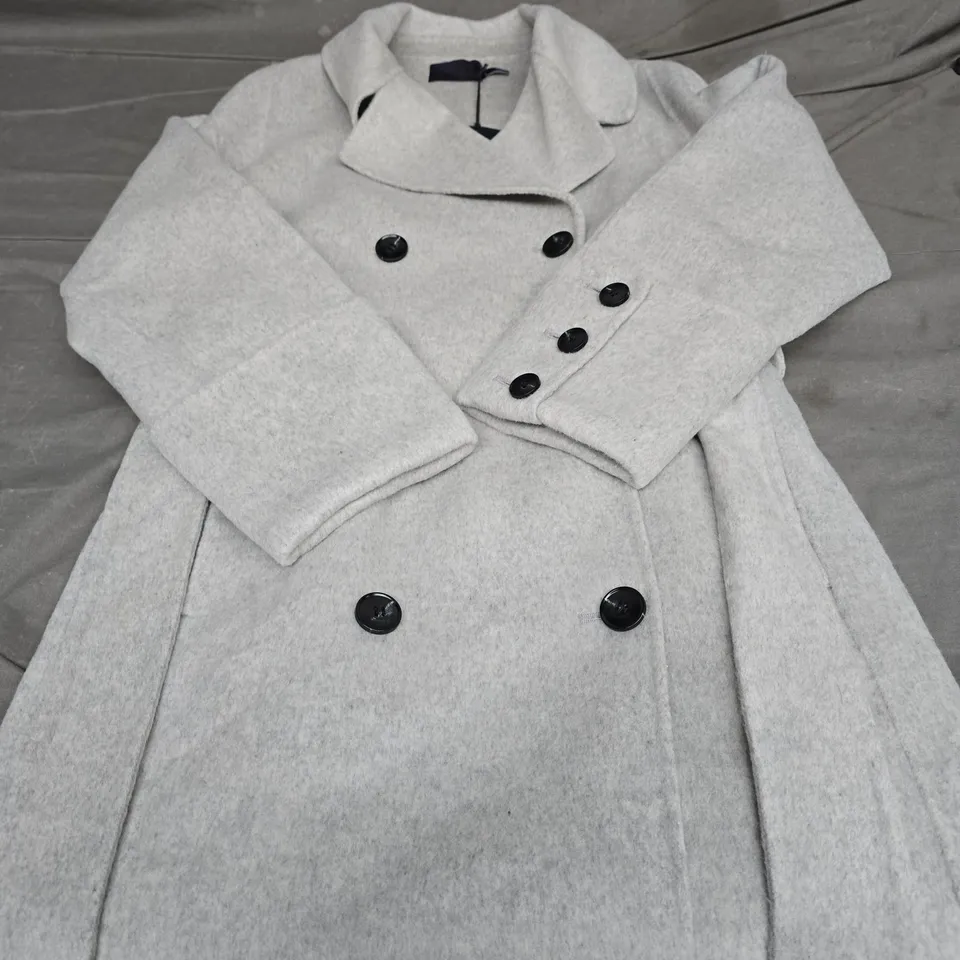 MINT GREY DOUBLE FACED TRENCH COAT - SIZE SMALL