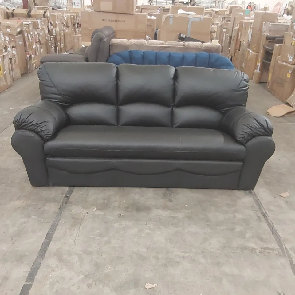 QUALITY DESIGNER HEPPMAN GENUINE LEATHER 3 SEATER SOFA