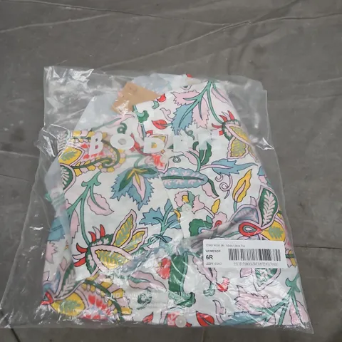 BAGGED BODEN ALICIA LINEN TOP - SIZE 6