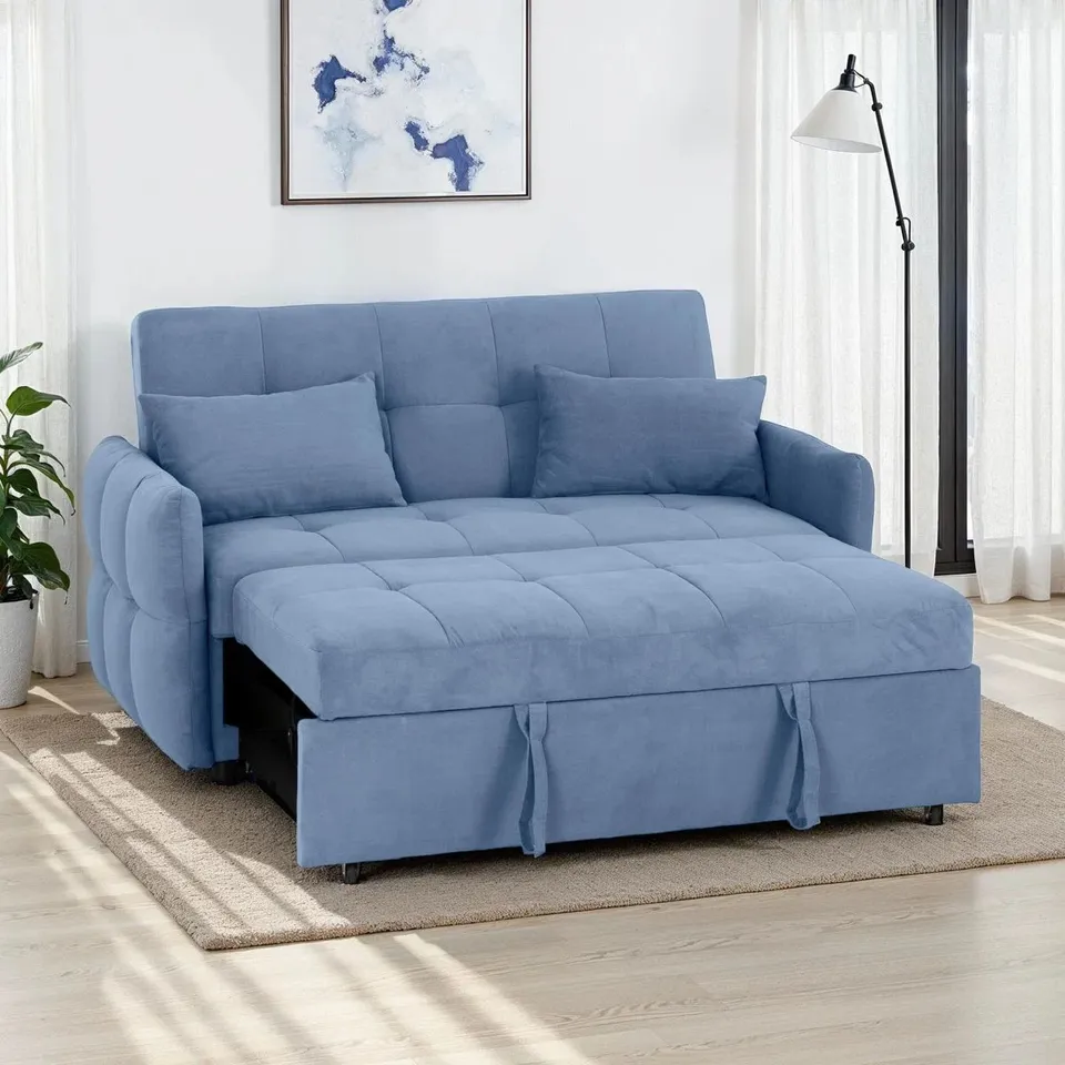 BOXED CHELSEY SOFA BED - BLUE FABRIC