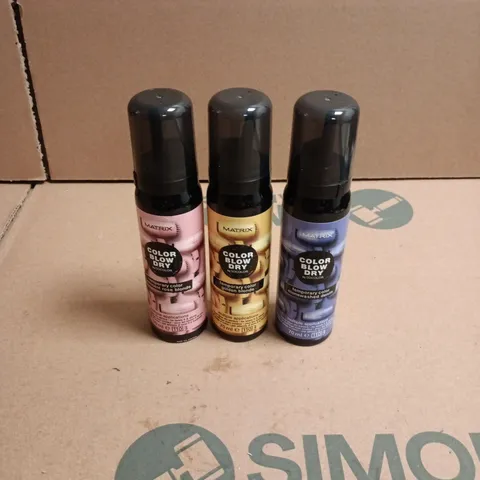 APPROXIMATELY 22 X ASSORTED MATRIX COLOR BLOW DRY HAIR CARE PRODUCTS TO INCLUDE ROSE BLONDE, GOLDEN BLONDE ETC