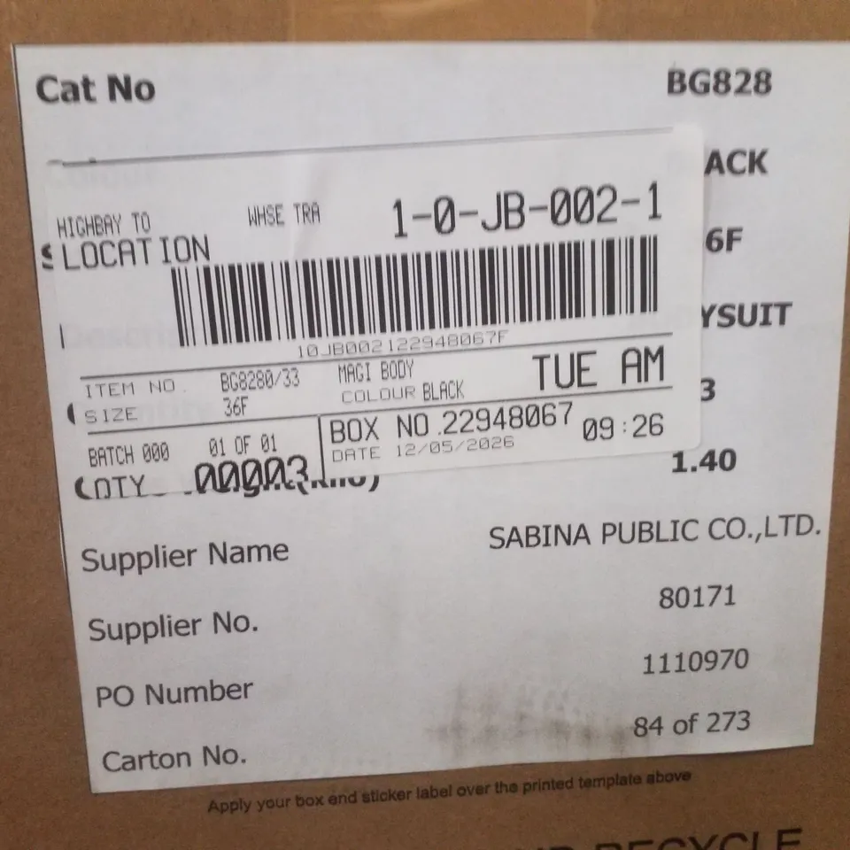 BOX CONTAINING APPROXIMATELY 3 BRAND NEW MAGISCULPT BLACK BODYSUITS - SIZE 36F