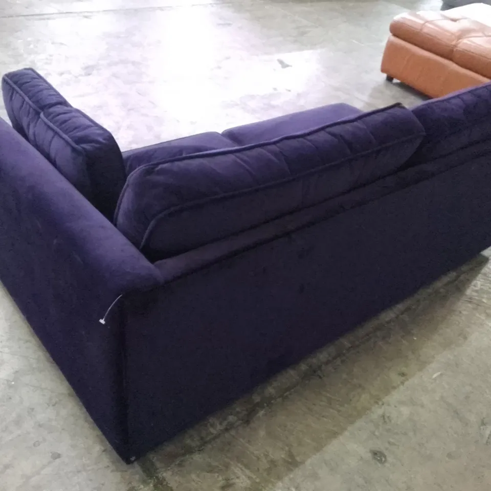 QUALITY DESIGNER LHF SOFA SECTION - DARK PURPLE FABRIC 