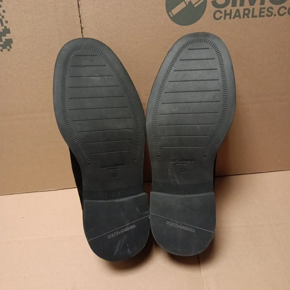 DOLCE & GABBANA BLACK SUEDE DERBY SHOES – MEN'S, SIZE 10