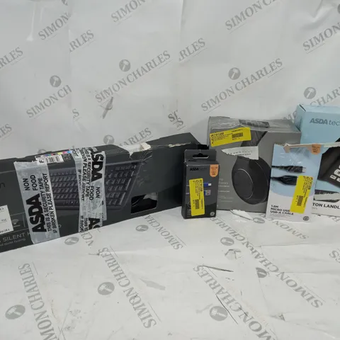 BOX OF APPROXIMATELY 20 ASSORTED ELECTRICALS TO INCLUDE MIXX EX1 HEADPHONES, WIRELESS KEYBOARD, BIG BUTTON LANDLINE PHONE, ETC