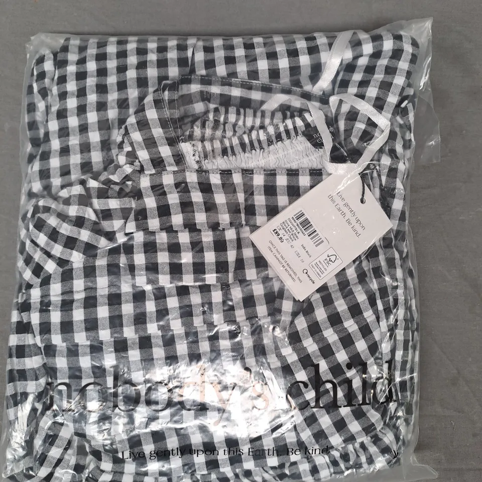 NOBODY'S CHILD NOVA MIDI DRESS IN BLACK/WHITE GINGHAM CHECK UK SIZE 14