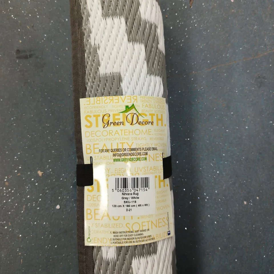 NIRVANA RUG GREY/WHITE, 120 CM X 180 CM (4 FT X 6 FT)