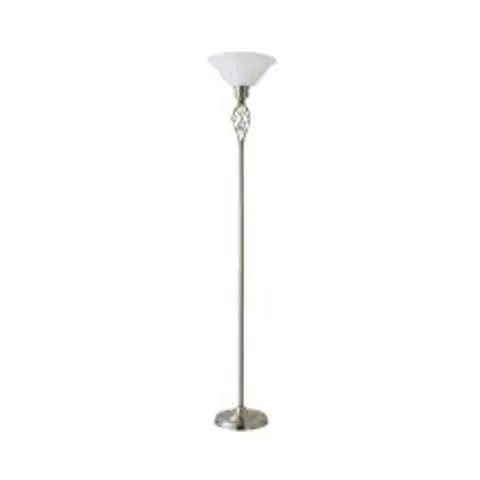 BOXED MEMPHIS TWIST BRUSHED CHROME UPLIGHTER FLOOR LAMP (1 BOX)