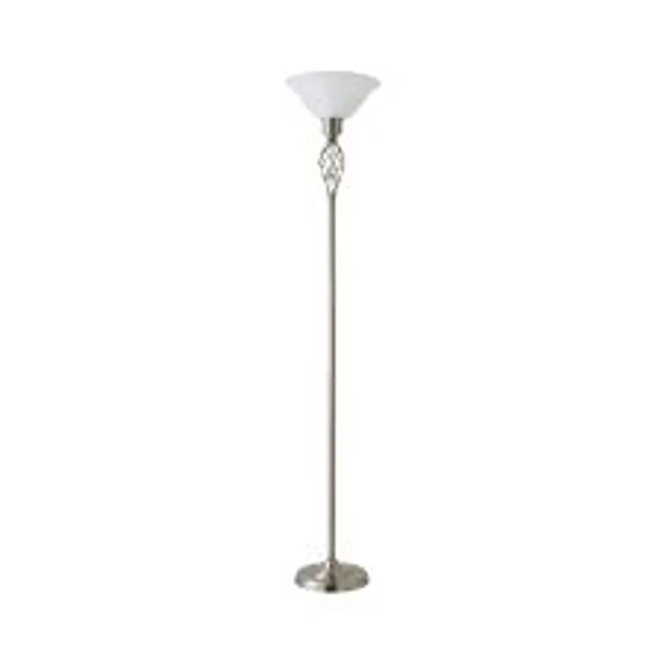 BOXED MEMPHIS TWIST BRUSHED CHROME UPLIGHTER FLOOR LAMP (1 BOX)