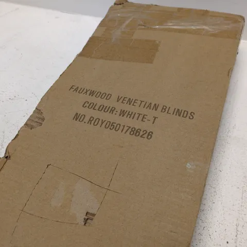 FAUXWOOD VENETIAN BLINDS – WHITE, BOXED